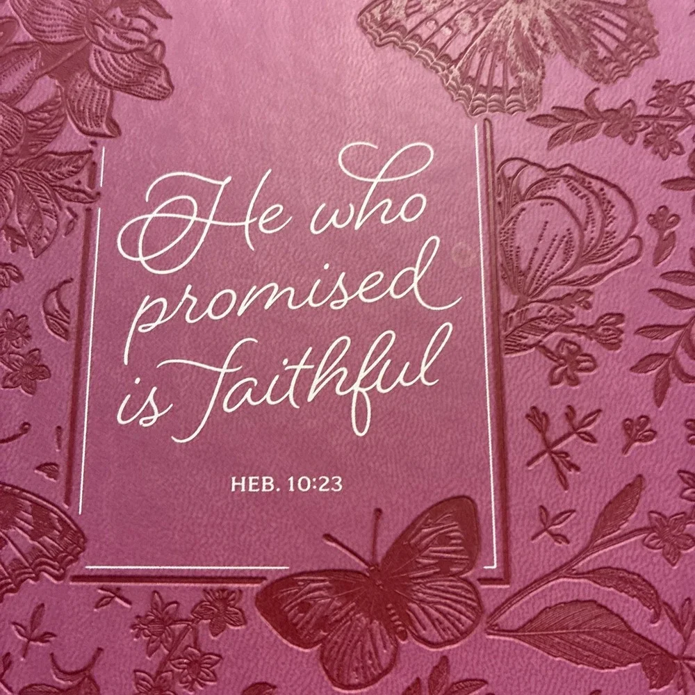 He Who Promised Is Faithful Faux Leather Lined Page Journal W/ Zipper READ DESC
